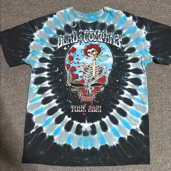 Liquid Blue Other - Liquid Blue Tie-Dye Skeleton Tee - Blue and Black